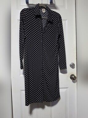 Anne Klein S Black & White Polka Dot Dress